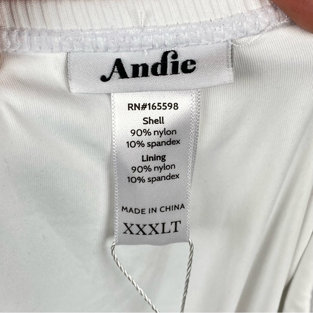 Andie The Amalfi One Piece Swimsuit White Ribbed Long Torso Size XXXLT/20 NWT - Picture 8 of 9